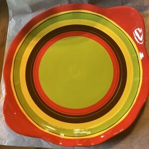 Tastefully Simple Earthenware Serving Platter in Rich Earthy Colors